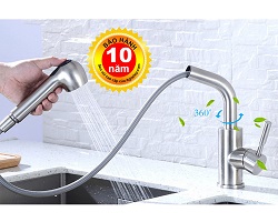 Vòi bếp nóng lạnh SUS304 (kiêm đầu xịt) - Hàng Siêu Cấp - Kiểu C HVMMA ITALIA